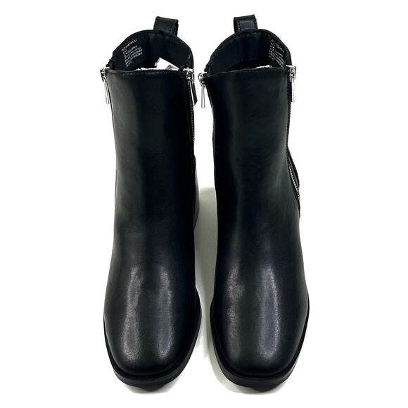 Steve Madden Ruthy Black Leather Ankle Boots Side Zip Womens Size 8.5M New $119 - Picture 2 of 13